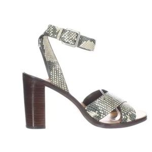 Dolce Vita Womens Nala Animal Print Ankle Strap Heels
